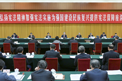 趙樂際出席“弘揚憲法精神，加強憲法實施，為強國建設、民族復興提供憲法保障”座談會并講話