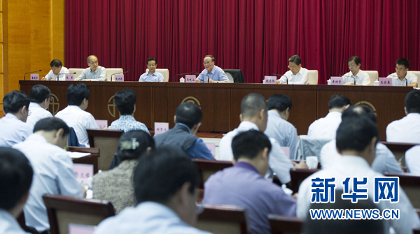 7月16日，中共中央政治局常委、中央紀委書記、中央巡視工作領導小組組長王岐山在北京出席2014年中央第二輪巡視工作動員部署會并講話。新華社記者黃敬文 攝 