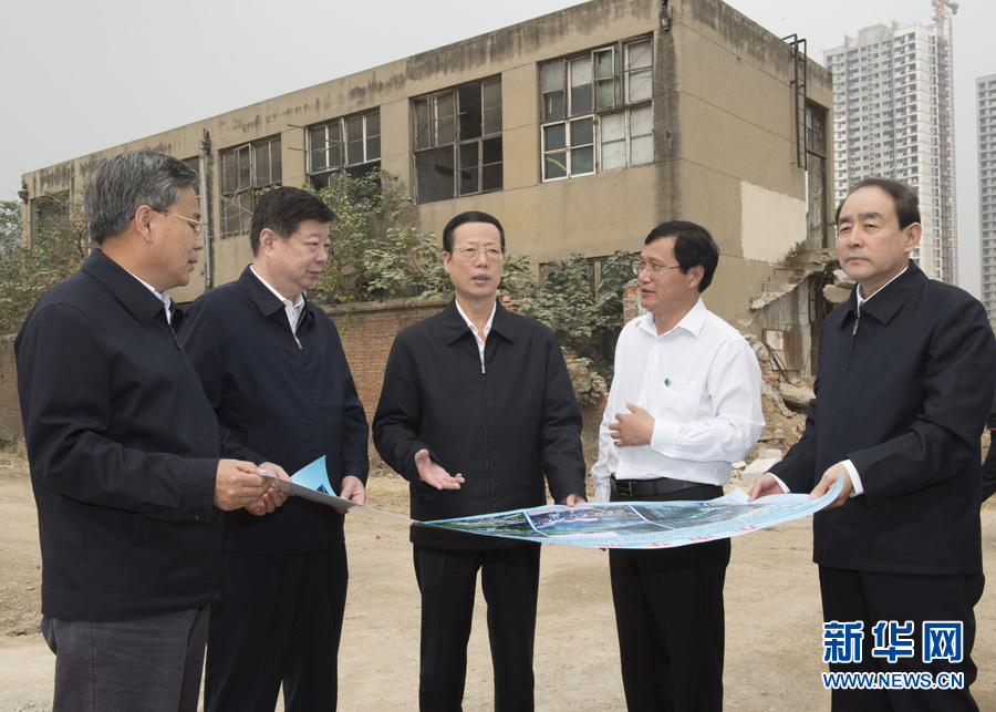 10月22日至23日，中共中央政治局常委、國務(wù)院副總理張高麗在山東調(diào)研扶貧工作情況。這是10月22日，張高麗就整體搬遷脫貧實地考察濟寧東南片區(qū)還遷安置區(qū)暨東南華城棚戶區(qū)改造項目。 新華社記者 王曄 攝