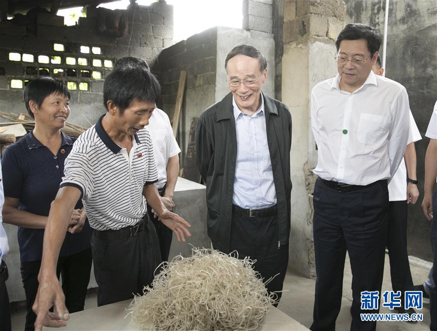9月3日至5日，中共中央政治局常委、中央紀(jì)委書記、中央巡視工作領(lǐng)導(dǎo)小組組長王岐山在湖南省調(diào)研并主持召開巡察工作座談會。這是9月4日，王岐山在瀏陽市官橋鎮(zhèn)石灰嘴村貧困戶家中了解脫貧情況。新華社記者 王曄 攝

