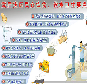震后災(zāi)區(qū)民眾飲食、飲水衛(wèi)生要點(diǎn)