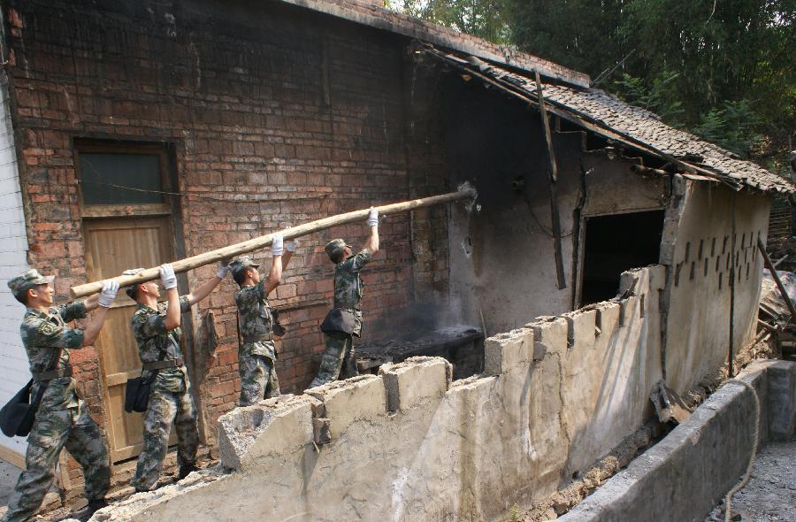 成都軍區(qū)駐川某工兵團(tuán)進(jìn)村入戶排查險情