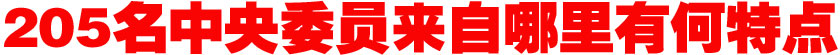 205名中央委員來自哪里？有何特點(diǎn)？