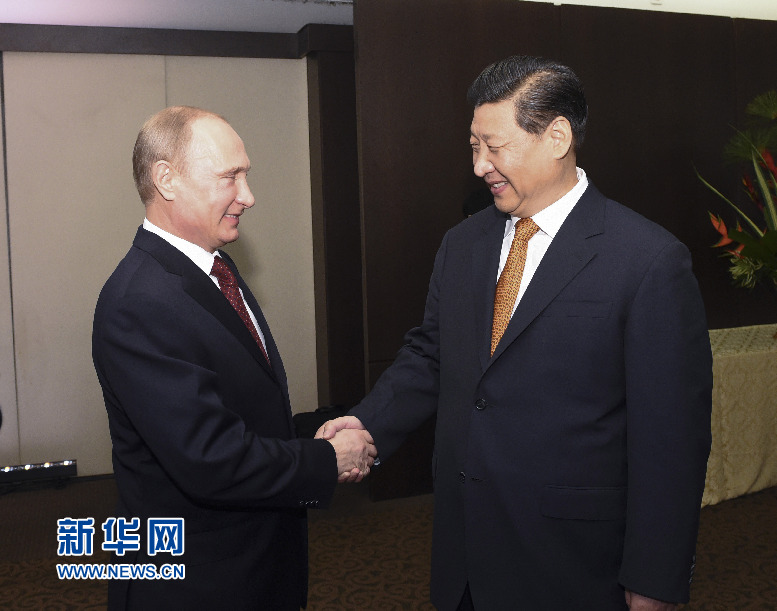 7月14日，國家主席習(xí)近平在巴西福塔萊薩會(huì)見俄羅斯總統(tǒng)普京。新華社記者李學(xué)仁攝