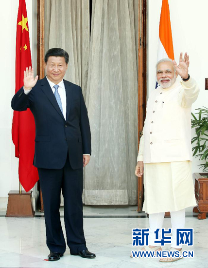 9月18日，國家主席習(xí)近平在新德里同印度總理莫迪舉行會(huì)談。新華社記者 姚大偉 攝