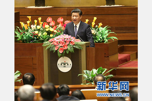 11月6日，中共中央總書記、國家主席習(xí)近平在越南國會發(fā)表題為《共同譜寫中越友好新篇章》的重要演講。 新華社記者 龐興雷 攝