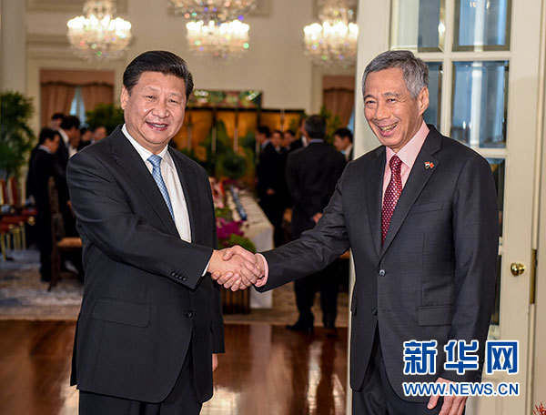 11月7日，國(guó)家主席習(xí)近平在新加坡同新加坡總理李顯龍舉行會(huì)談。 新華社記者 李學(xué)仁 攝